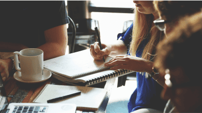 woman with notepad